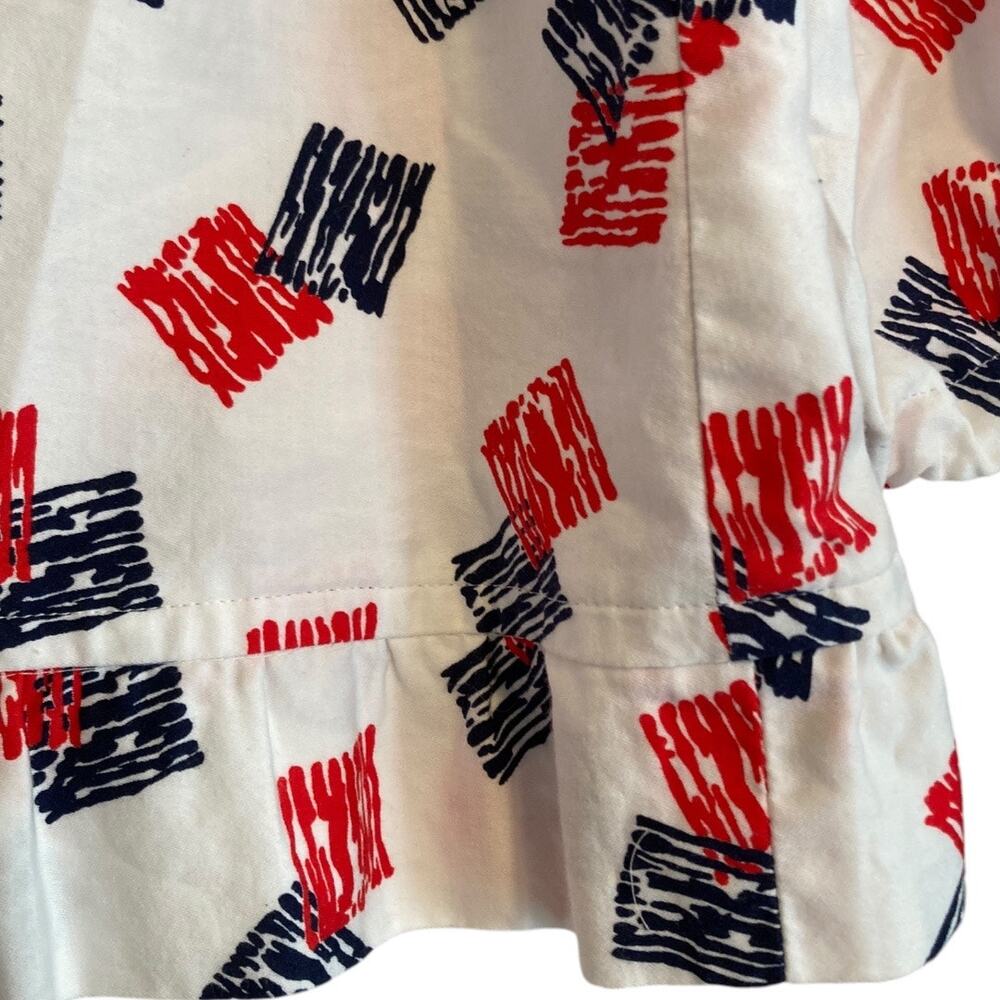 Womens Vintage Hand Made Red White Ruffle 3/4 Sleeve Boat Neck Tunic Top Size XL - Picture 14 of 16
